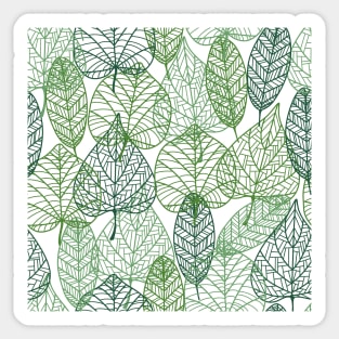 Simple Green Leaves Illustration Sticker